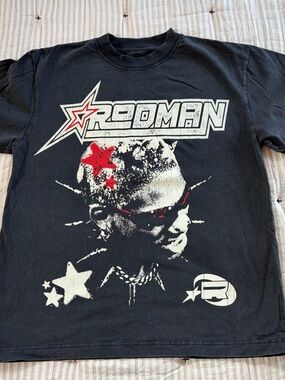Rodman Varsity T-shirt PacSun Black Men's Small Oversized